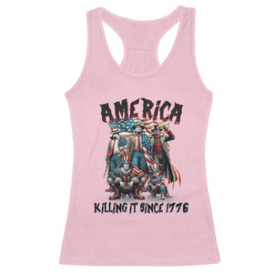 Patriotic Horror Mashup Racerback Tank Top America Killing It Since 1776 TS02 Light Pink Print Your Wear