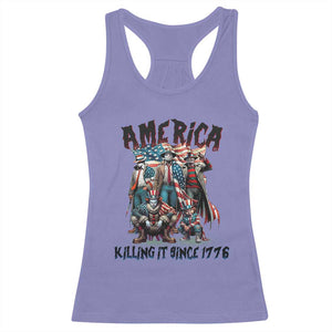Patriotic Horror Mashup Racerback Tank Top America Killing It Since 1776 TS02 Violet Print Your Wear