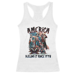 Patriotic Horror Mashup Racerback Tank Top America Killing It Since 1776 TS02 White Print Your Wear