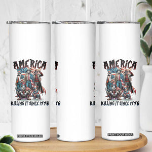 Patriotic Horror Mashup Skinny Tumbler America Killing It Since 1776 TS02 Print Your Wear