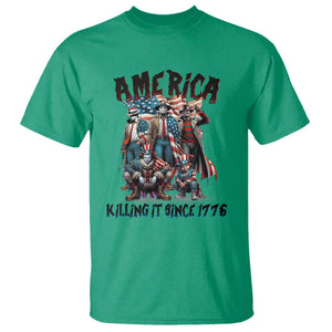 Patriotic Horror Mashup T Shirt America Killing It Since 1776 TS02 Irish Green Print Your Wear