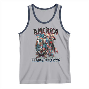 Patriotic Horror Mashup Tank Top America Killing It Since 1776 TS02 Athletic Heather Navy Print Your Wear