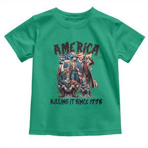 Patriotic Horror Mashup Toddler T Shirt America Killing It Since 1776 TS02 Irish Green Print Your Wear