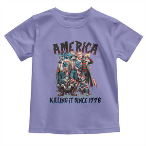 Patriotic Horror Mashup Toddler T Shirt America Killing It Since 1776 TS02 Violet Print Your Wear