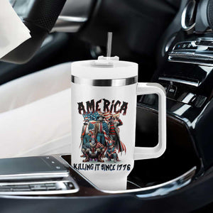 Patriotic Horror Mashup Tumbler With Handle America Killing It Since 1776 TS02 Print Your Wear
