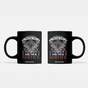 Patriotic Memorial Day Coffee Mug Thank You For Your Service Veterans Remembrance TS02 Black Print Your Wear