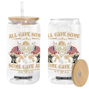 Patriotic Memorial Day Glass Can All Gave Some Some Gave All Veterans Memorials Day US Flag TS02 Black Print Your Wear