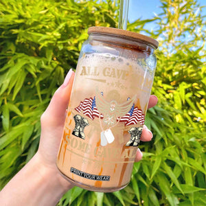 Patriotic Memorial Day Glass Can All Gave Some Some Gave All Veterans Memorials Day US Flag TS02 Print Your Wear