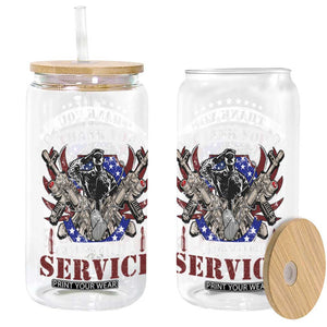 Patriotic Memorial Day Glass Can Thank You For Your Service Veterans Remembrance TS02 Black Print Your Wear