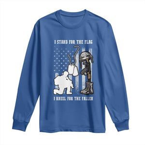 Patriotic Memorial Day Long Sleeve Shirt We Stand For the Flag We Kneel For The Fallen US Patriots TS02 Royal Blue Print Your Wear