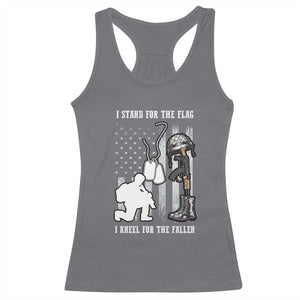 Patriotic Memorial Day Racerback Tank Top We Stand For the Flag We Kneel For The Fallen US Patriots TS02 Charcoal Print Your Wear