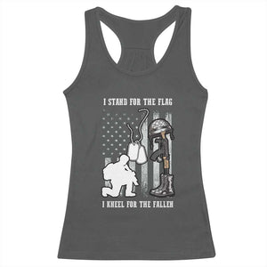 Patriotic Memorial Day Racerback Tank Top We Stand For the Flag We Kneel For The Fallen US Patriots TS02 Dark Heather Print Your Wear