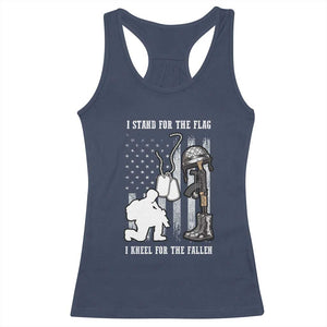 Patriotic Memorial Day Racerback Tank Top We Stand For the Flag We Kneel For The Fallen US Patriots TS02 Navy Print Your Wear