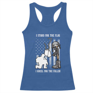 Patriotic Memorial Day Racerback Tank Top We Stand For the Flag We Kneel For The Fallen US Patriots TS02 Royal Blue Print Your Wear