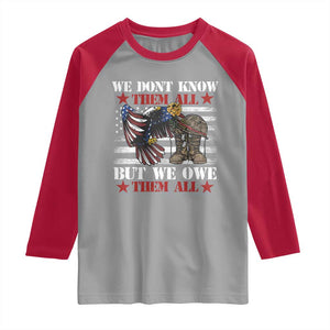 Patriotic Memorial Day Raglan Shirt We Don't Know Them All But We Owe Them All TS02 Sport Gray Red Print Your Wear