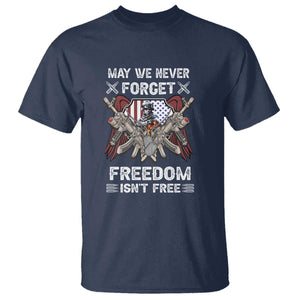 Patriotic Memorial Day T Shirt May We Never Forget Freedom Is Not Free TS02 Navy Print Your Wear