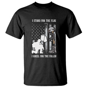 Patriotic Memorial Day T Shirt We Stand For the Flag We Kneel For The Fallen US Patriots TS02 Black Print Your Wear