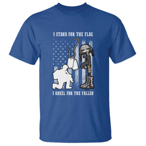 Patriotic Memorial Day T Shirt We Stand For the Flag We Kneel For The Fallen US Patriots TS02 Royal Blue Print Your Wear