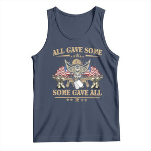 Patriotic Memorial Day Tank Top All Gave Some Some Gave All Veterans Memorials Day US Flag TS02 Navy Print Your Wear
