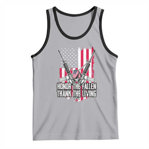 Patriotic Memorial Day Tank Top Honor The Fallen Thank The Living Memorial Day Veterans Day TS02 Athletic Heather Black Print Your Wear