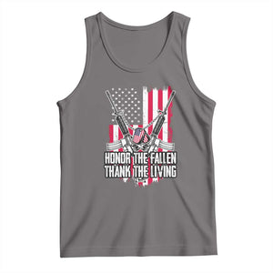 Patriotic Memorial Day Tank Top Honor The Fallen Thank The Living Memorial Day Veterans Day TS02 Deep Heather Print Your Wear
