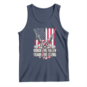 Patriotic Memorial Day Tank Top Honor The Fallen Thank The Living Memorial Day Veterans Day TS02 Navy Print Your Wear