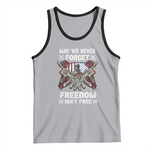 Patriotic Memorial Day Tank Top May We Never Forget Freedom Is Not Free TS02 Athletic Heather Black Print Your Wear