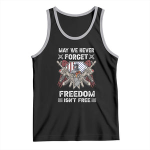 Patriotic Memorial Day Tank Top May We Never Forget Freedom Is Not Free TS02 Black Athletic Heather Print Your Wear