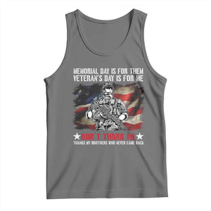 Patriotic Memorial Day Tank Top Remember Our Heroes Veterans Brothers American Flag TS02 Black Heather Print Your Wear