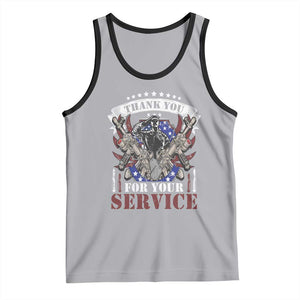 Patriotic Memorial Day Tank Top Thank You For Your Service Veterans Remembrance TS02 Athletic Heather Black Print Your Wear