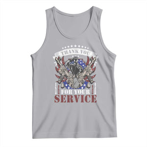 Patriotic Memorial Day Tank Top Thank You For Your Service Veterans Remembrance TS02 Athletic Heather Print Your Wear