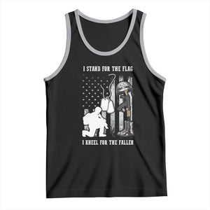Patriotic Memorial Day Tank Top We Stand For the Flag We Kneel For The Fallen US Patriots TS02 Black Athletic Heather Print Your Wear