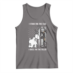 Patriotic Memorial Day Tank Top We Stand For the Flag We Kneel For The Fallen US Patriots TS02 Deep Heather Print Your Wear
