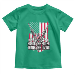 Patriotic Memorial Day Toddler T Shirt Honor The Fallen Thank The Living Memorial Day Veterans Day TS02 Irish Green Print Your Wear