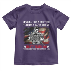 Patriotic Memorial Day Toddler T Shirt Remember Our Heroes Veterans Brothers American Flag TS02 Purple Print Your Wear