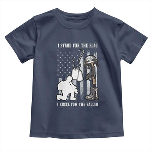 Patriotic Memorial Day Toddler T Shirt We Stand For the Flag We Kneel For The Fallen US Patriots TS02 Navy Print Your Wear