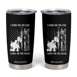 Patriotic Memorial Day Tumbler Cup We Stand For the Flag We Kneel For The Fallen US Patriots TS02 Black Print Your Wear