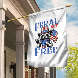 Patriotic Raccoon 4th of July Garden Flag Feral But Free USA Flag TS10 Print Your Wear