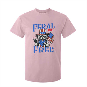 Patriotic Raccoon 4th of July T Shirt For Kid Feral But Free USA Flag TS10 Light Pink Print Your Wear