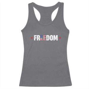 Patriotic Racerback Tank Top Freedom American Flag 4th of July TS10 Charcoal Print Your Wear