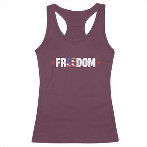 Patriotic Racerback Tank Top Freedom American Flag 4th of July TS10 Maroon Print Your Wear