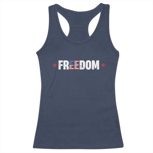 Patriotic Racerback Tank Top Freedom American Flag 4th of July TS10 Navy Print Your Wear