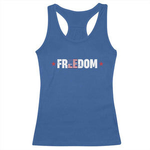 Patriotic Racerback Tank Top Freedom American Flag 4th of July TS10 Royal Blue Print Your Wear