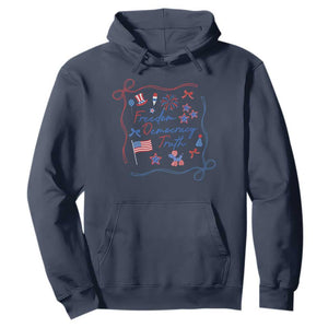 Patriotic Subtle FDT Hoodie Coquette Bow Patriotic 4th of July TS10 Navy Print Your Wear