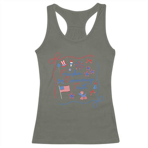 Patriotic Subtle FDT Racerback Tank Top Coquette Bow Patriotic 4th of July TS10 Military Green Print Your Wear