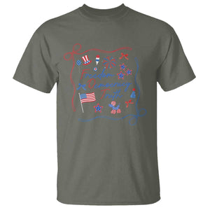Patriotic Subtle FDT T Shirt Coquette Bow Patriotic 4th of July TS10 Military Green Print Your Wear