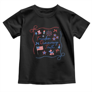 Patriotic Subtle FDT Toddler T Shirt Coquette Bow Patriotic 4th of July TS10 Black Print Your Wear