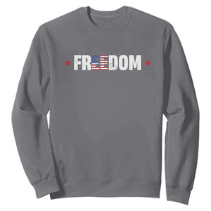 Patriotic Sweatshirt Freedom American Flag 4th of July TS10 Charcoal Print Your Wear