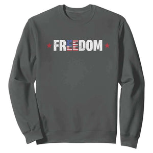 Patriotic Sweatshirt Freedom American Flag 4th of July TS10 Dark Heather Print Your Wear
