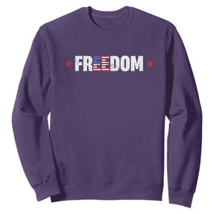 Patriotic Sweatshirt Freedom American Flag 4th of July TS10 Purple Print Your Wear
